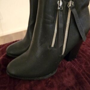 Black Leather Ankle Boots